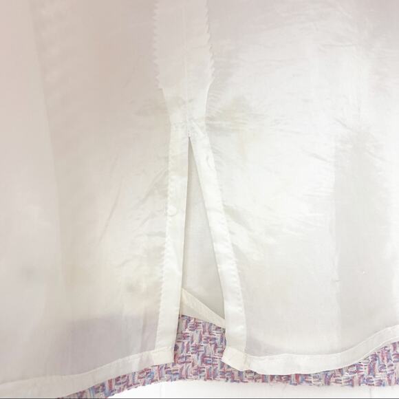 Vintage Pink Blue & White Spring Tweed A-line Pencil Skirt Women’s Size Large - Picture 4 of 14